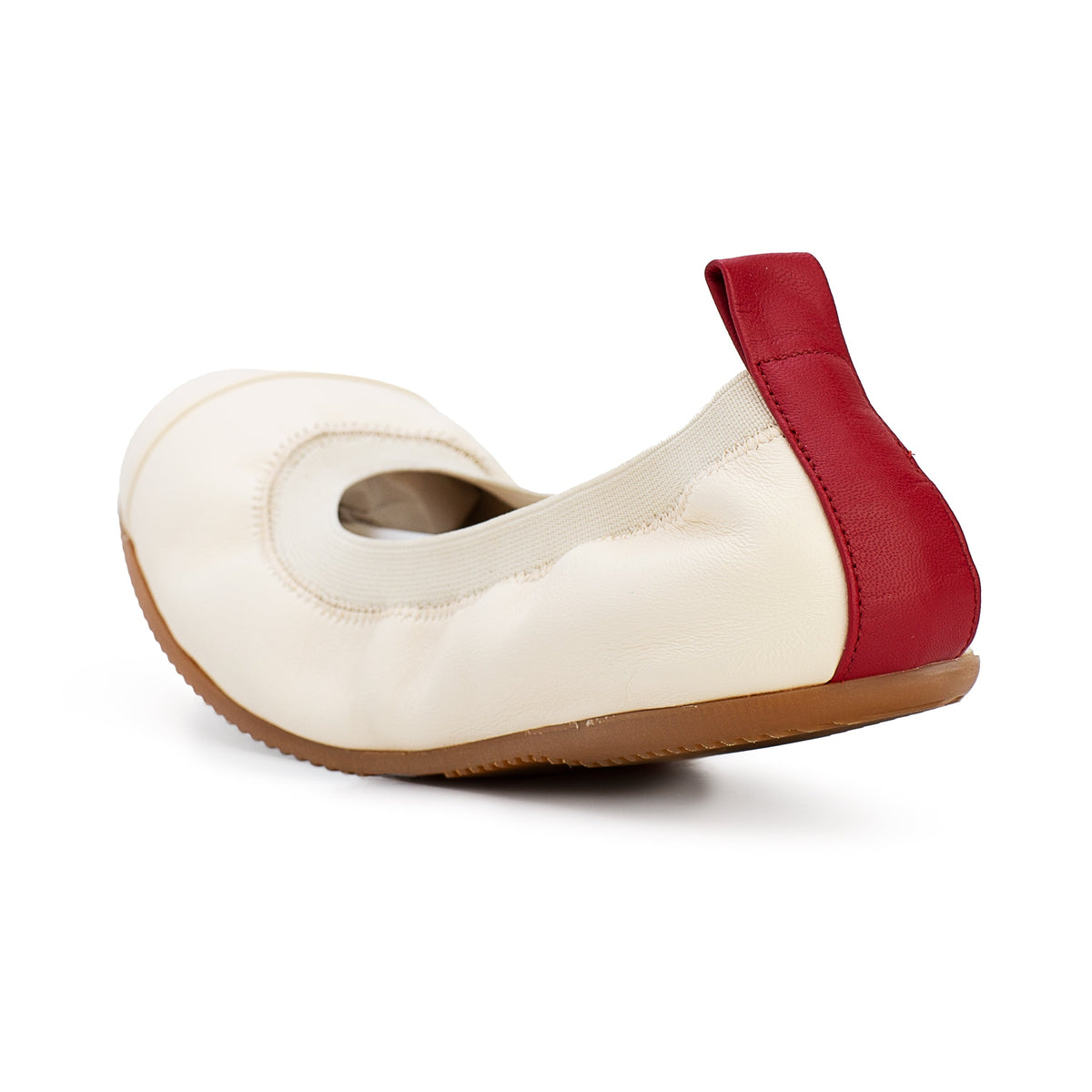Sofia - Eggshell and Red Ballet Flats Ballet Flats Cammino Shoes 