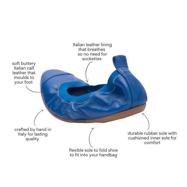 Azura - Cobalt Blue Ballet Flat Ballet Flats Cammino Shoes 