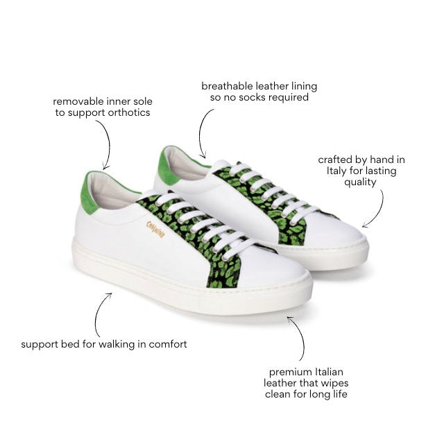 Avonde - white and lime sneaker Sneakers Cammino Shoes 