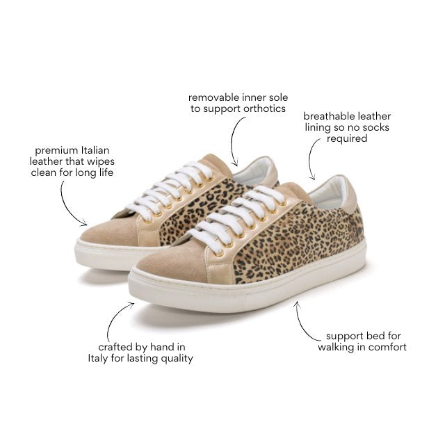 Vernazza - Leopard and Golden Glitter Sneaker Sneakers Cammino Shoes 
