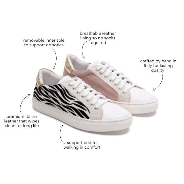 Fermo - Zebra and Pink Sneaker Sneakers Cammino Shoes 