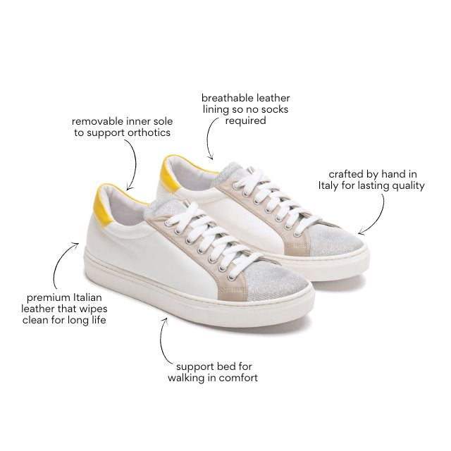 Portofino - Cappucino Silver Yellow Sneaker Sneakers Cammino Shoes 